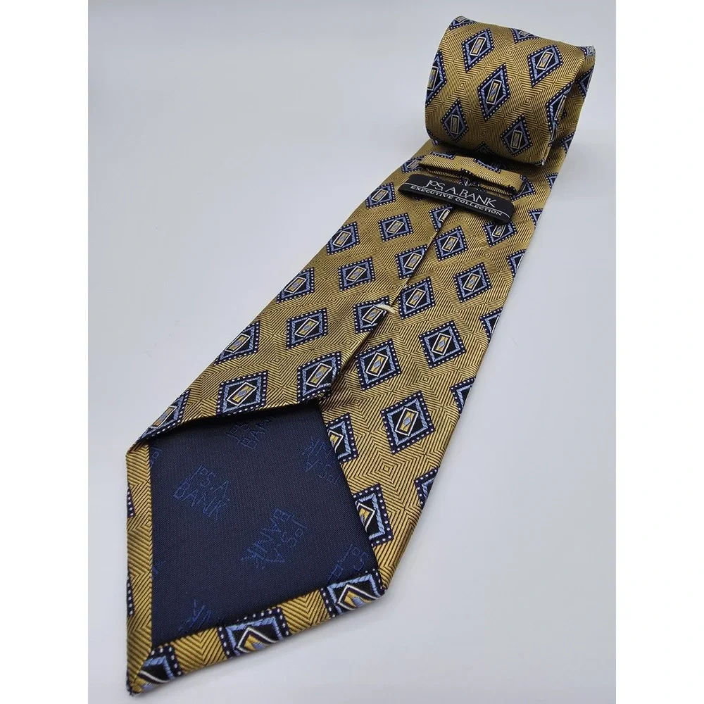 Joseph A Bank Silk Geometric Signature  Collection Multicolor Necktie 3.5